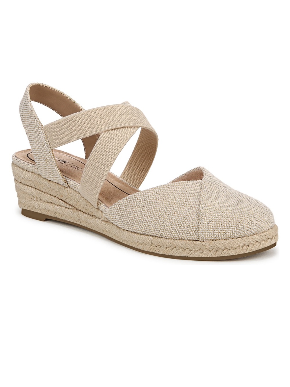 LifeStride Kimball Wedge Espadrilles, Natural/Gold 10W